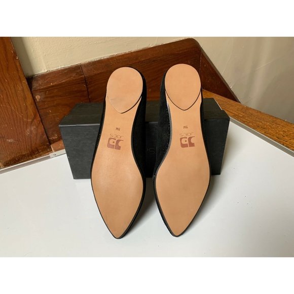 Joe's Jeans Kitty IV Pointed Toe Glitter Slip On Flat Boat Shoe Black Suede US 9 - Picture 8 of 8